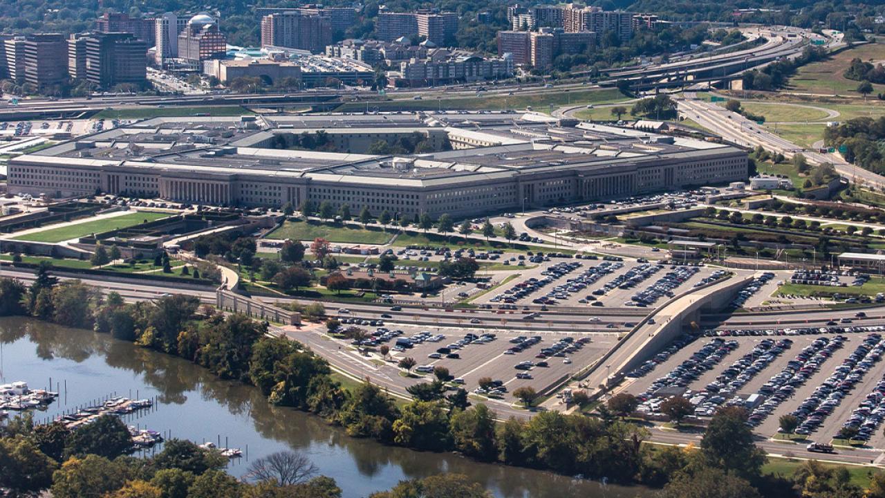 Aerial view of the Pentagon in Washington DC