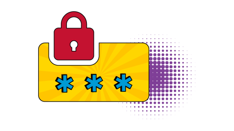 An illustration showing a secure password