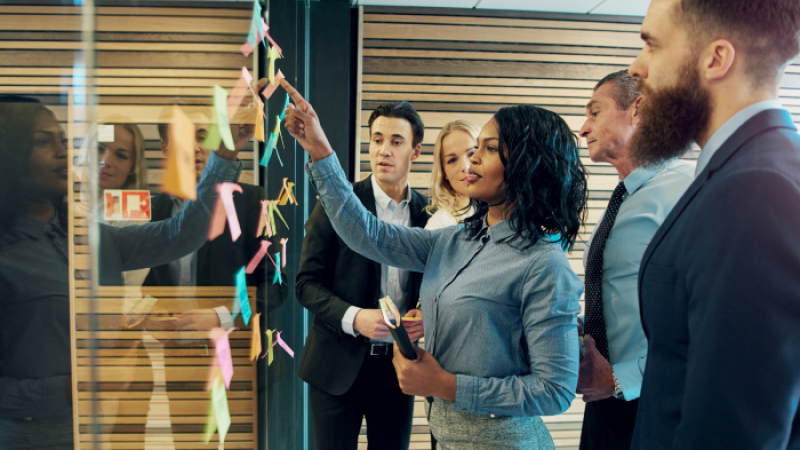 Employees pictured during training session