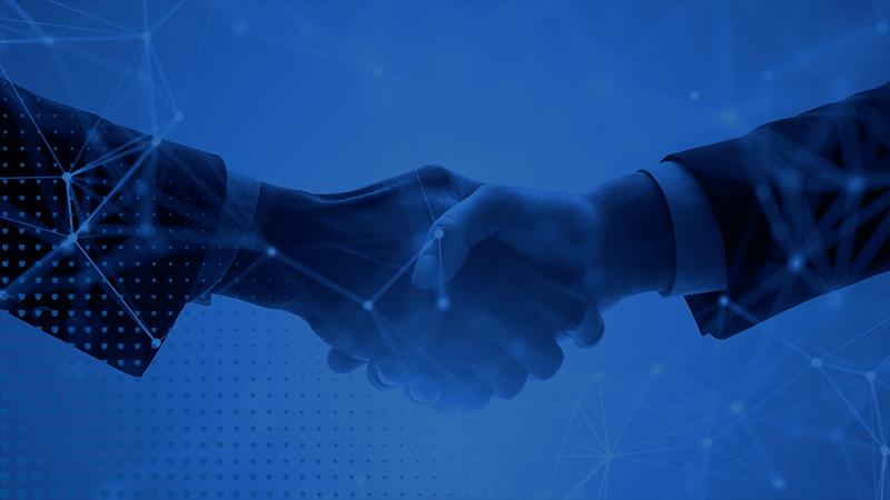 Handshake with blue overlay