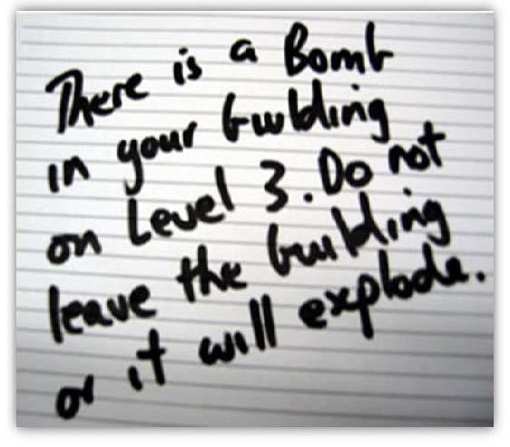 There is a bomb in your building on level 3. Do not leave the building or it will explode.