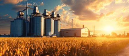 Picture of farm and grain silos