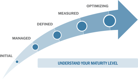 Diagram depicting the hopeful trajectory of an organization's maturity level.