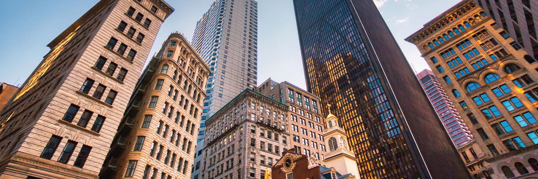 Boston's financial district buildings