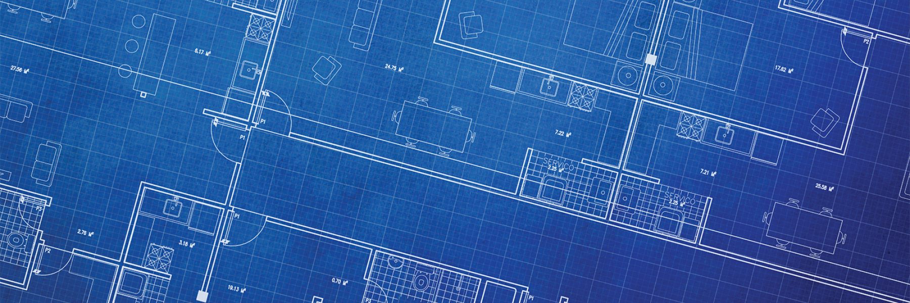 Blueprint of a floor plan layout