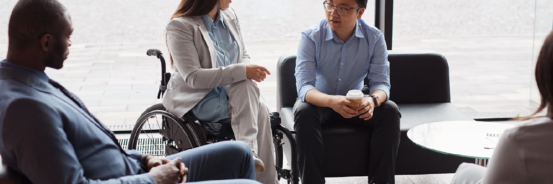 A group of diverse individuals having a discussion