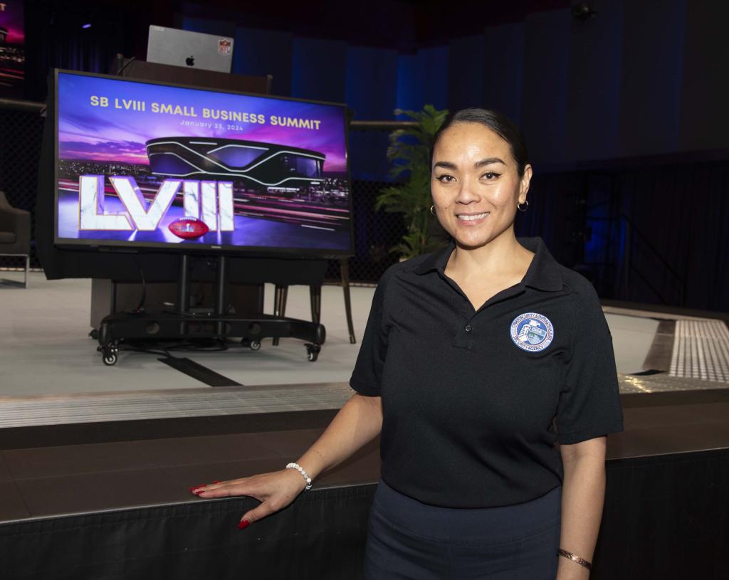 CISA Region 9 Supervisory Cybersecurity Advisor May Acosta offers tips to small business owners on how to protect their companies from cyberattacks at the SB LVIII Small Business Summit in Las Vegas.