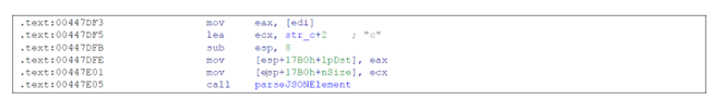 Figure 8. Parsing of c JSON Value
