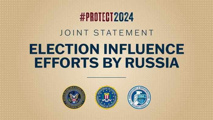 Joint Statement on Election Influence Efforts by Russia